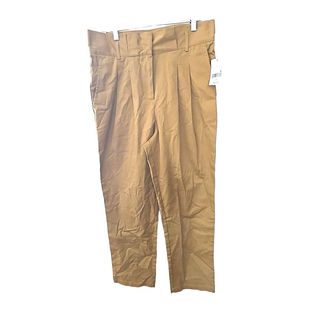 NWT Ophelia Roe Brown‎ Tapered Leg Mid Rise Ankle Prep Casual Pants Womans Sz 12